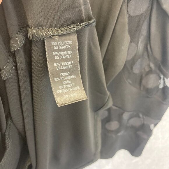Nina Leonard Black Witchy Shift Dress Size 2X Short Cold Shoulder Swing NWT - Picture 10 of 12